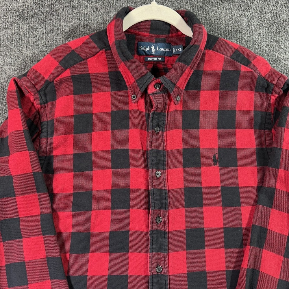 Ralph Lauren PRLco Flannel Shirt Red Classic‎ Buffalo Plaid Vintage Outdoor 90's